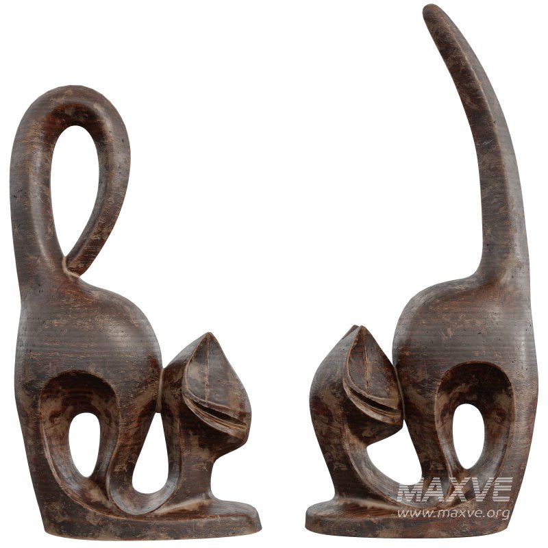 Wooden cats Statue - Image 5