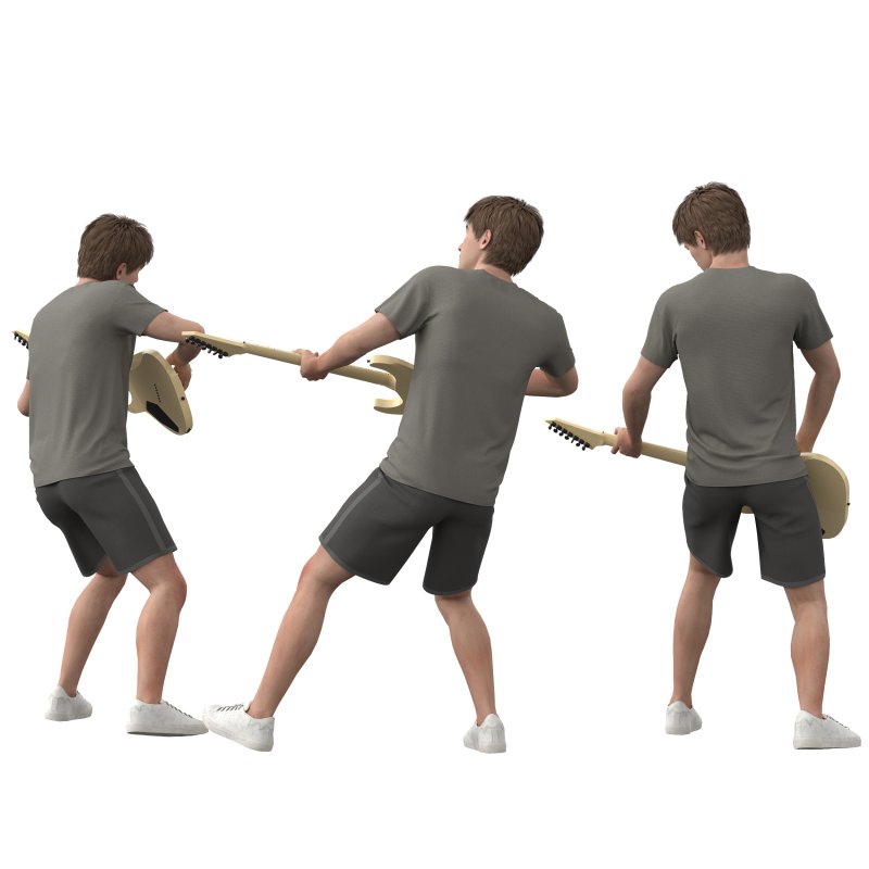 Boy Guitarist 03 Poses - Image 1