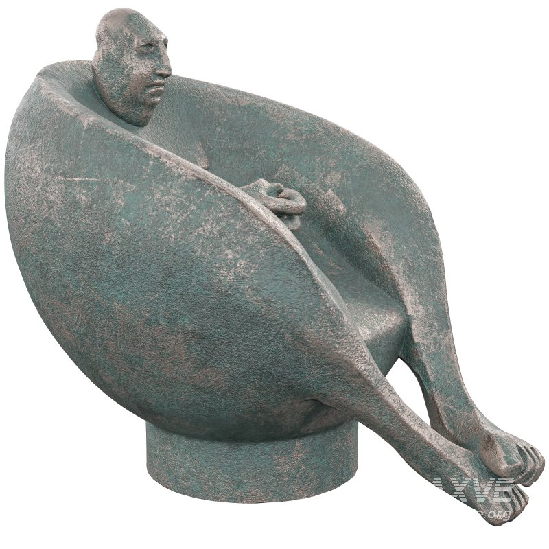 Seated Man Statue - Image 6