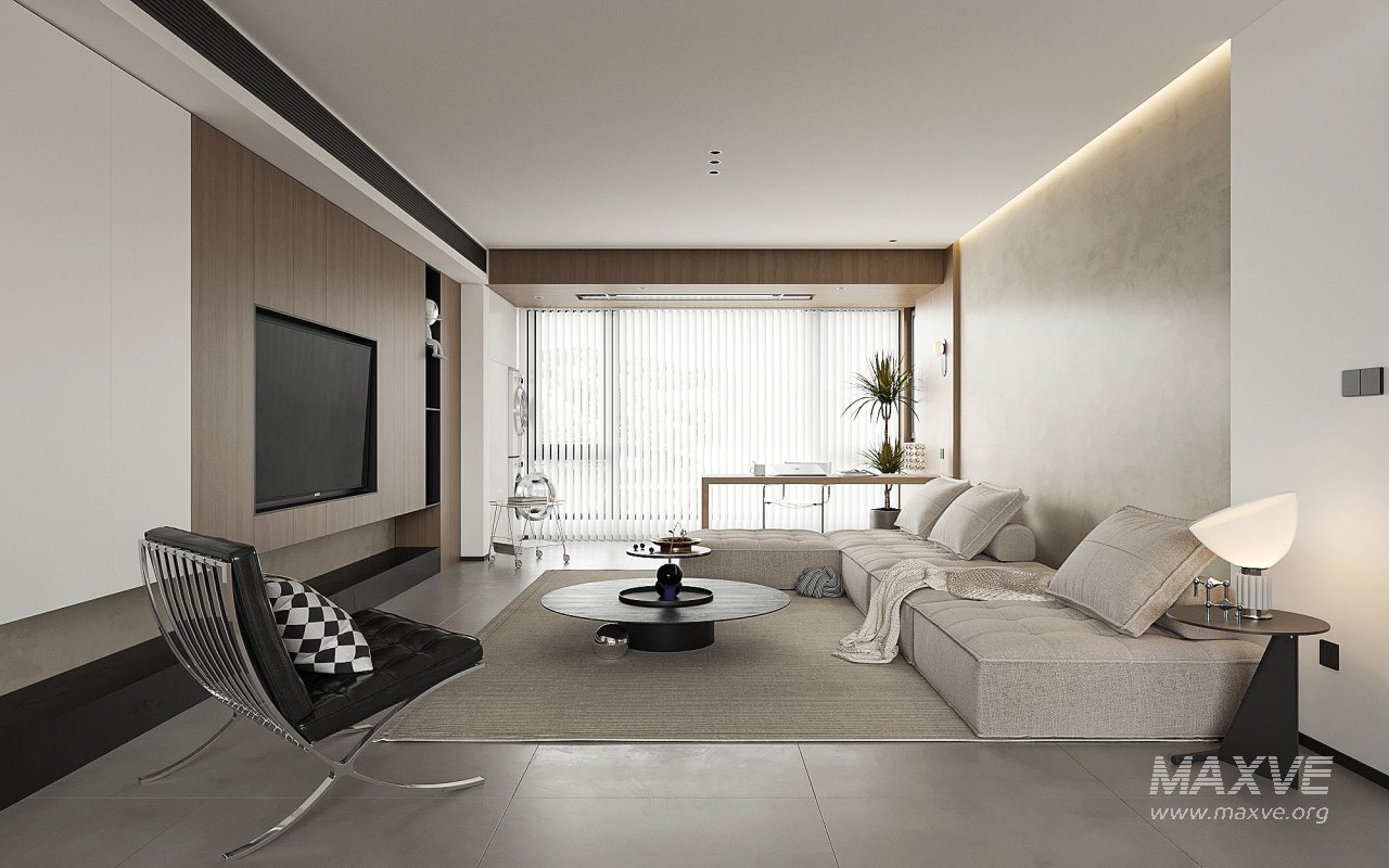 Modern living room and dining room interior scene - Image 3