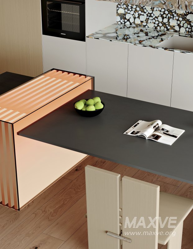 Modern living room and dining room interior scene - Image 9