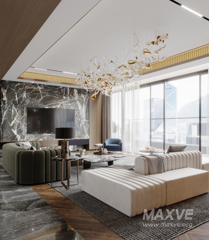 Luxurious living room and dining room - Image 8