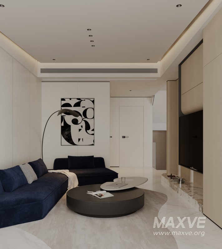 Modern living room and dining room interior scene - Image 8