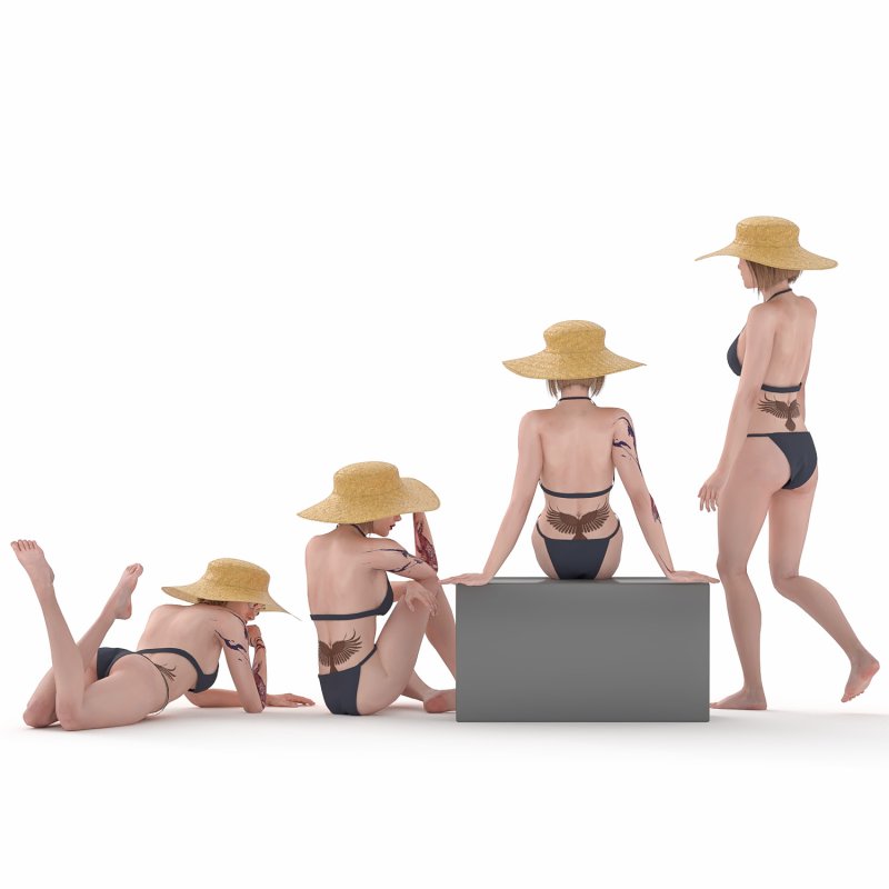 cute woman in bikini 04 poses - Image 1