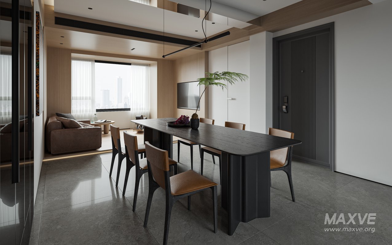 Modern living room and dining room interior scene - Image 6