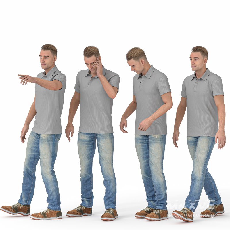 Casual Man in Jeans 04 Poses - Image 1