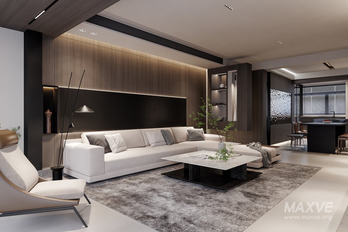 Modern living room and dining room interior scene - Image 5