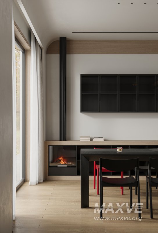 Modern living room and dining room interior scene - Image 5