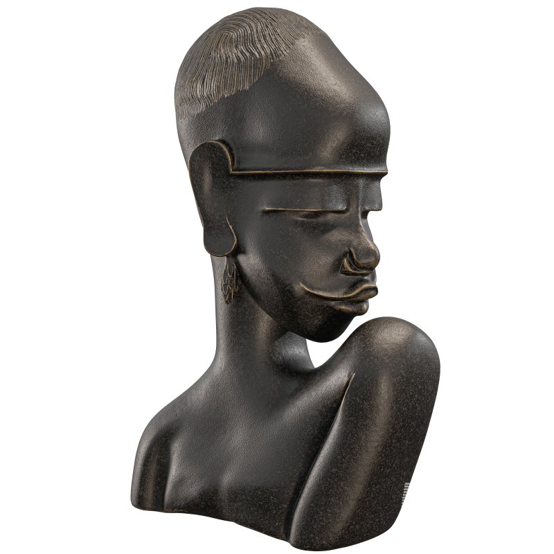 African Style Antique Bust Sculpture - Image 3