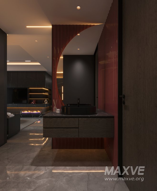 Modern living room and dining room interior scene - Image 6