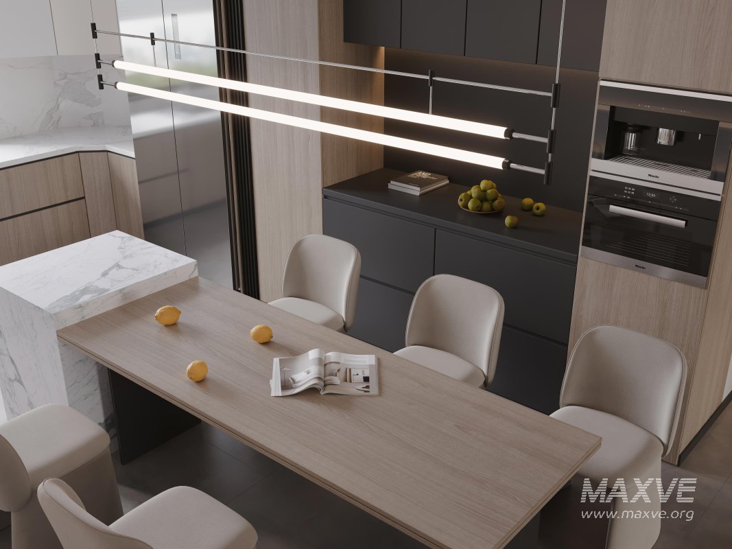 Modern living room and dining room interior scene - Image 5