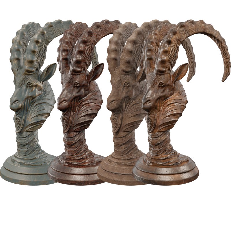 Majestic Ram Head Sculpture - Image 3