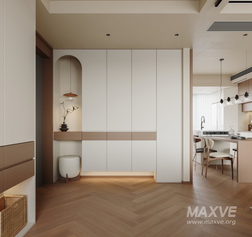 Modern living room and dining room interior scene - Image 9