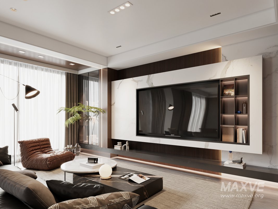 Modern living room and dining room interior scene - Image 5