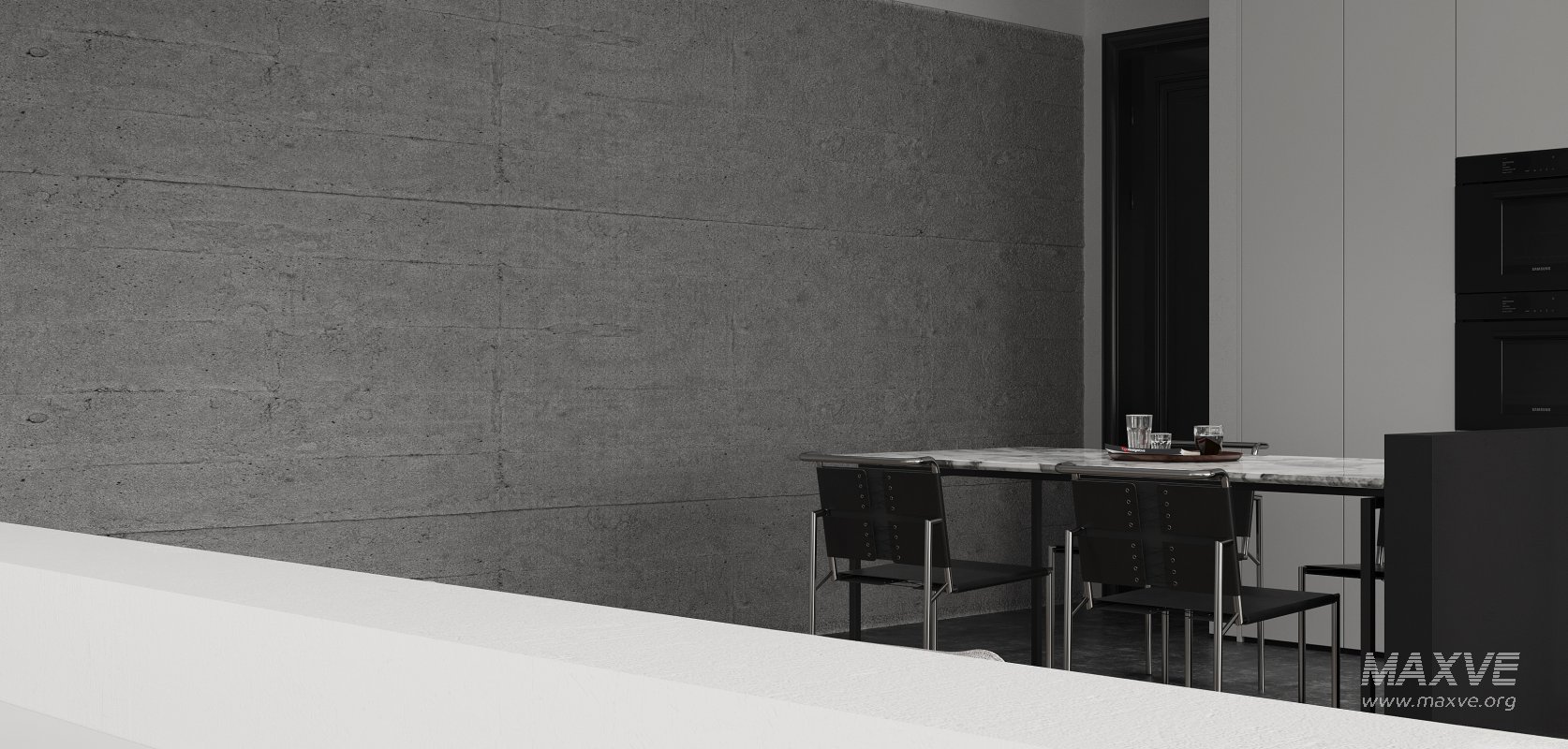 Modern living room and dining room interior scene - Image 9