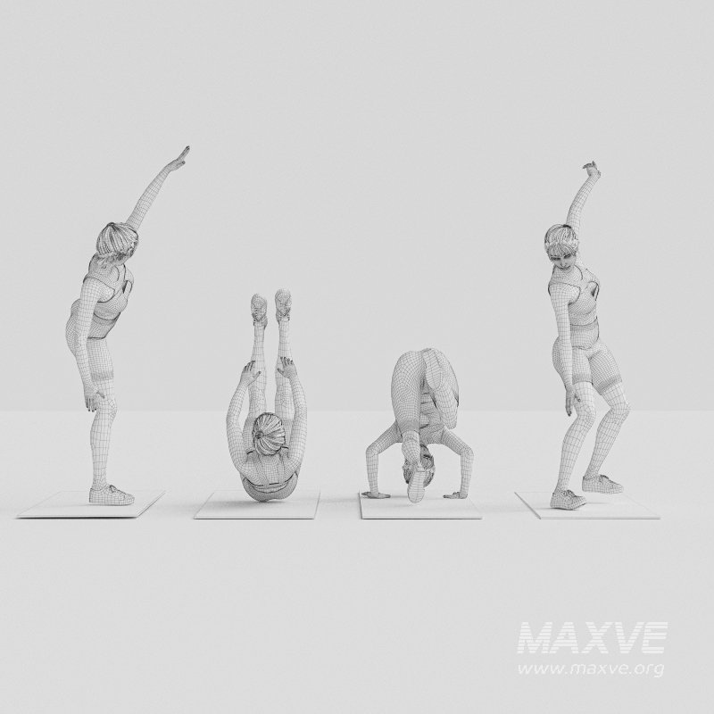 pilates workout outfit in 4 poses - Image 4