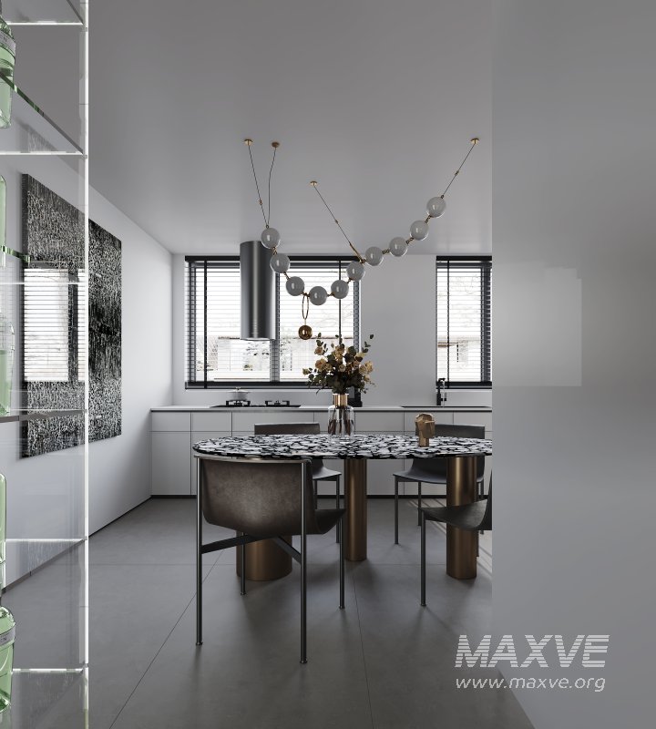 Modern living room and dining room interior scene - Image 1