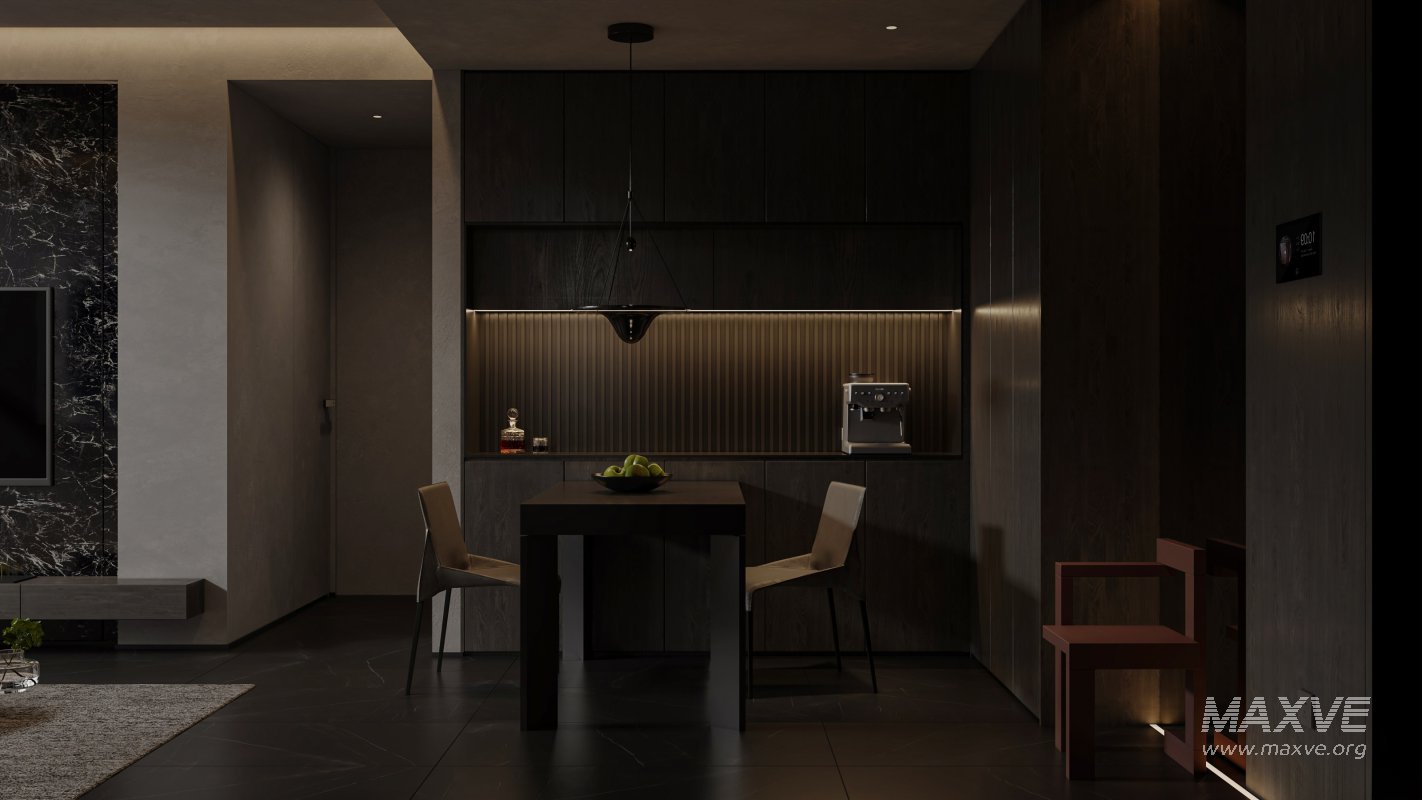 Modern living room and dining room interior scene - Image 1