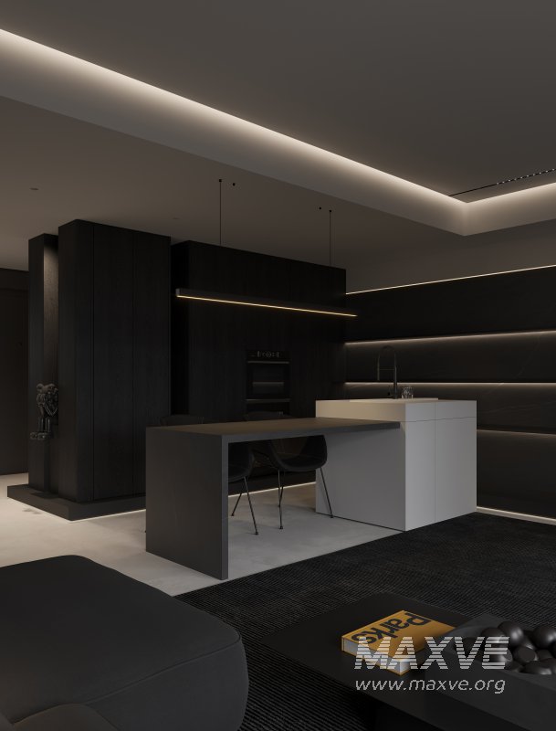 Modern living room and dining room interior scene - Image 3