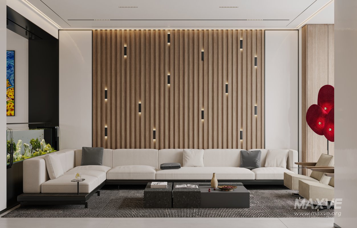 Modern living room and dining room interior scene - Image 7