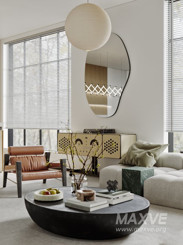 Modern living room and dining room interior scene - Image 4