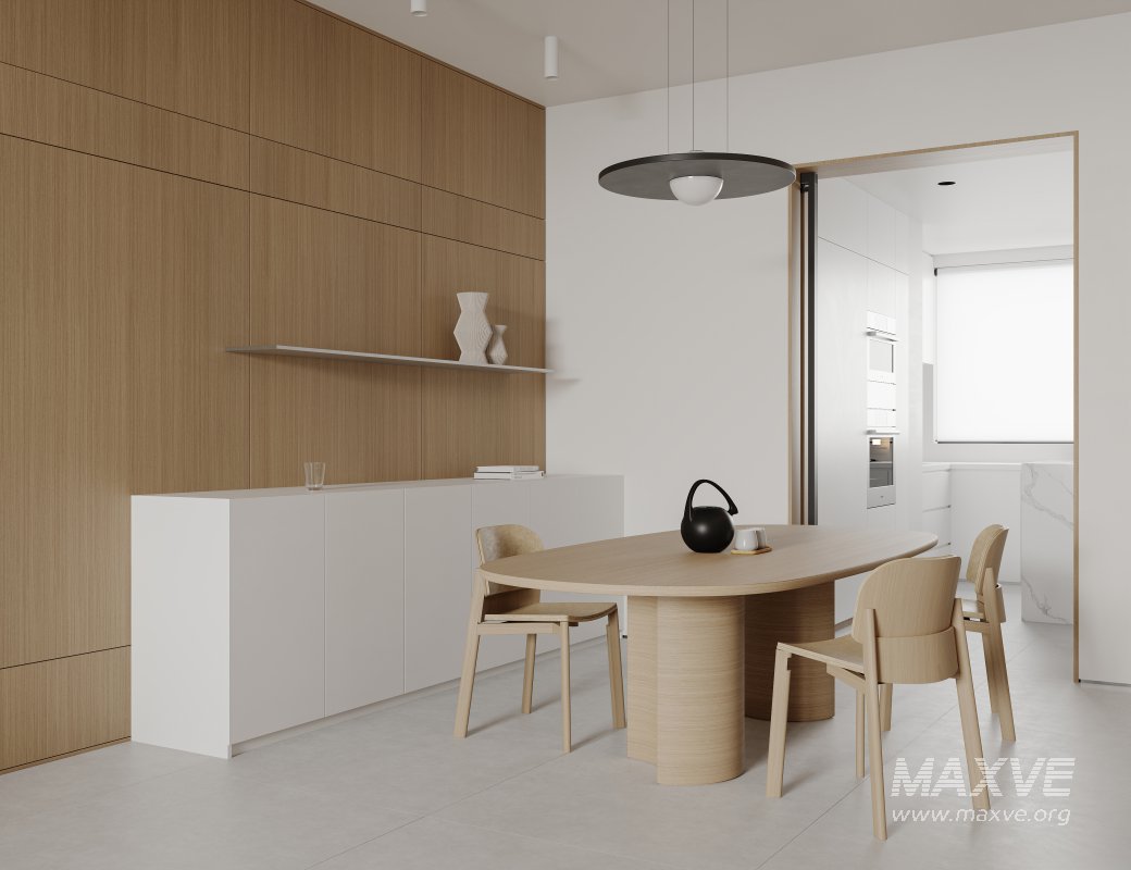 Modern living room and dining room interior scene - Image 1