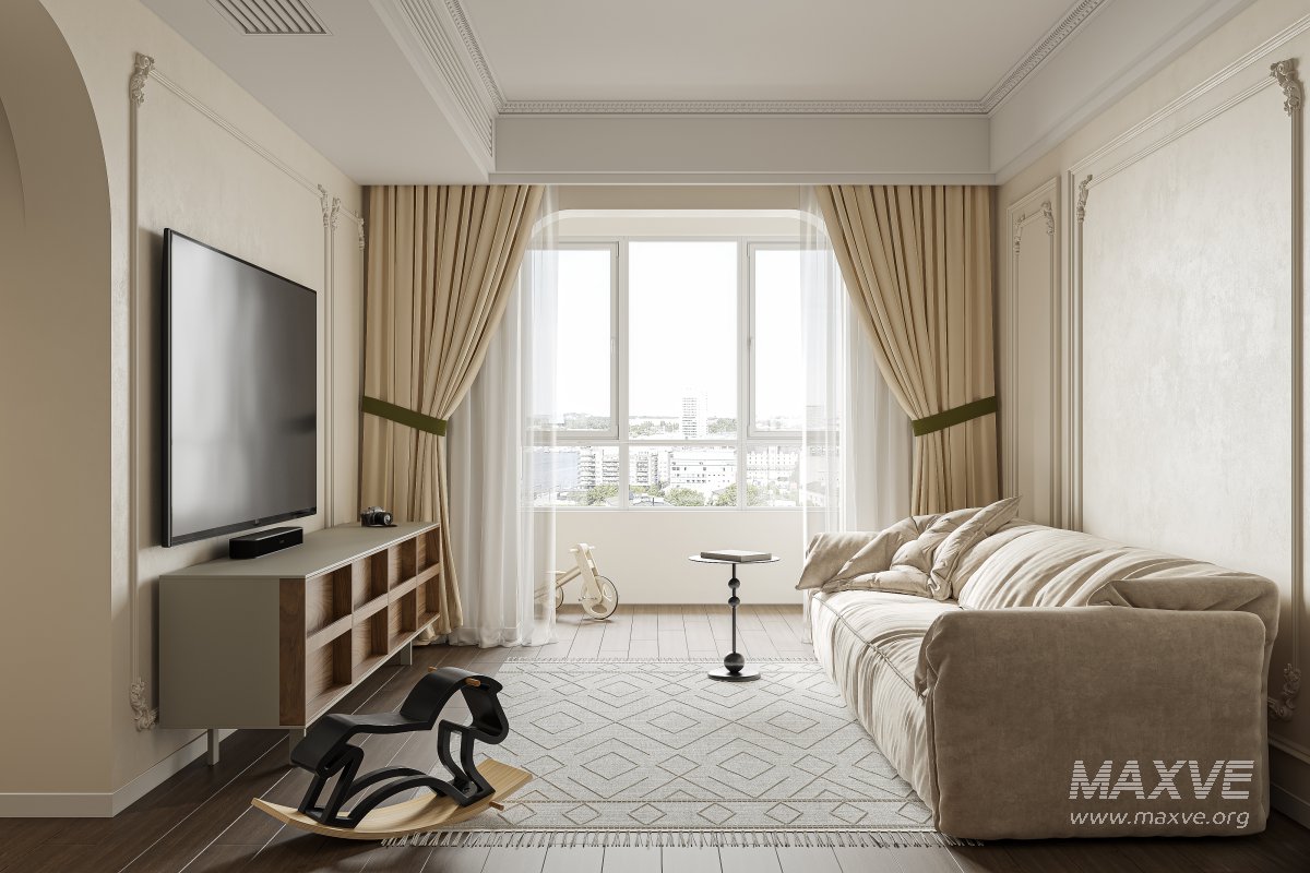 Modern living room and dining room interior scene - Image 3