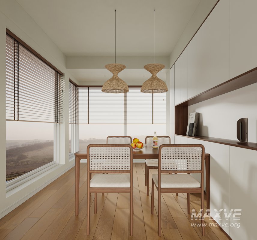 Modern living room and dining room interior scene - Image 3