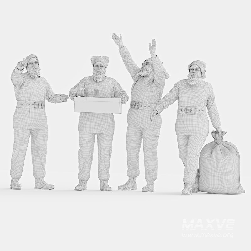 Santa Claus in 4 poses - Image 4