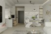 Modern living room and dining room kitchen interior scene - Thumbnail 3