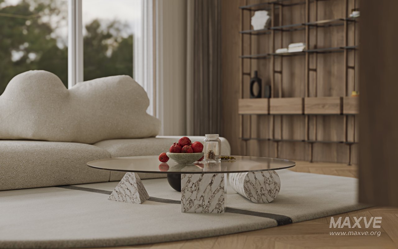 Modern living room and dining room kitchen bedroom interior scene - Image 6