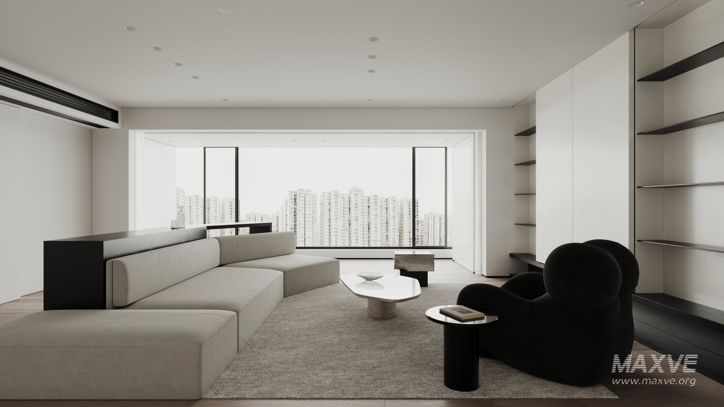 Modern living room and dining room interior scene - Image 10