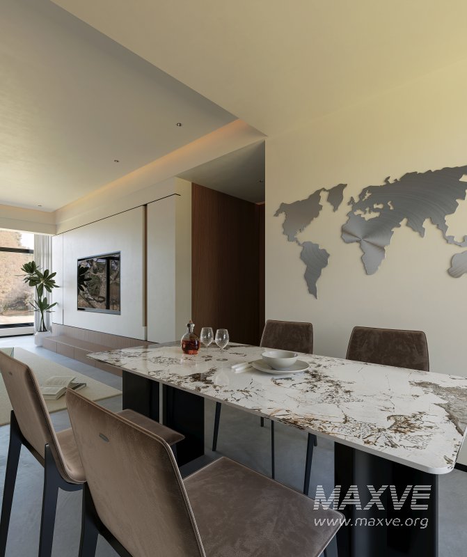 Modern living room and dining room interior scene - Image 7