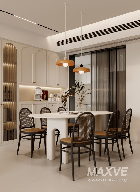 Modern living room and dining room interior scene - Image 3