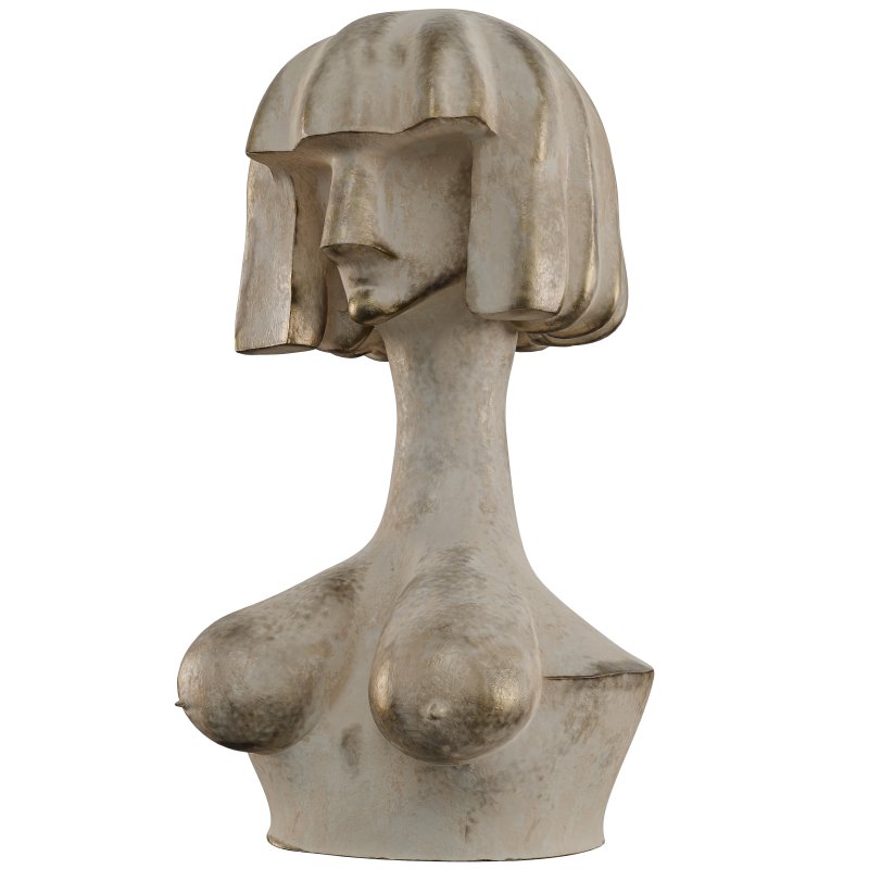 Ancient Stone Bust – Minimalist Female Figure - Image 6