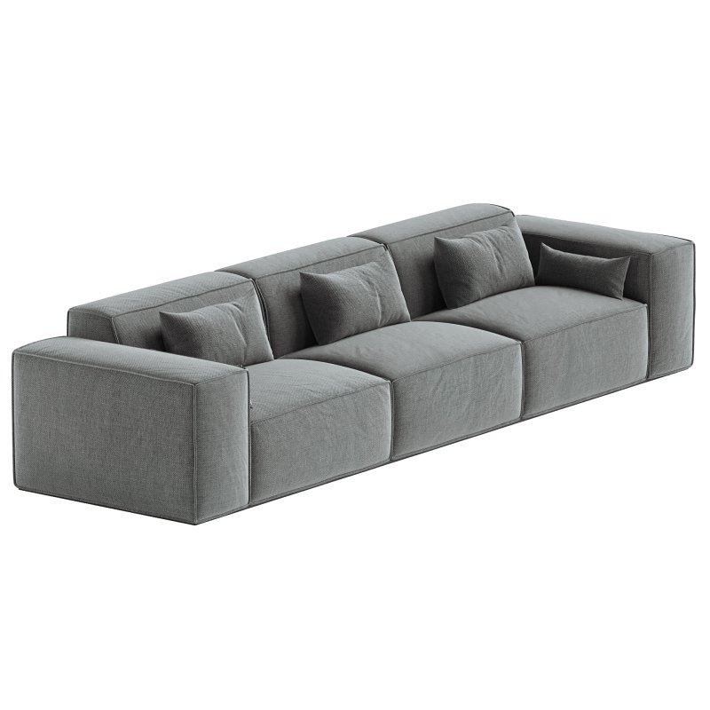 Scandinavian Slipcovered Square Arm Modular Sofa - Image 4
