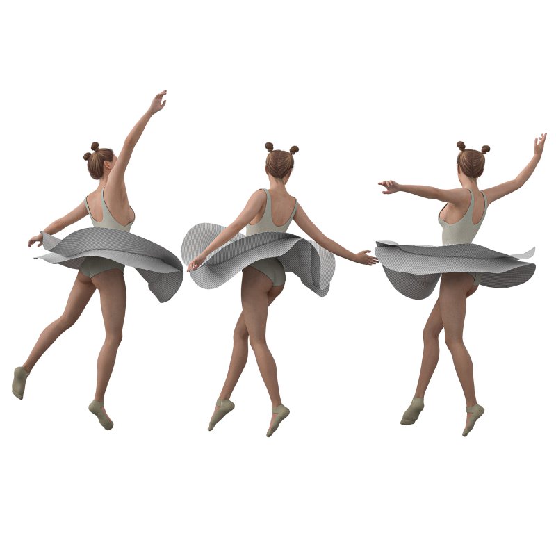 ballerina girl in 3 poses - Image 2