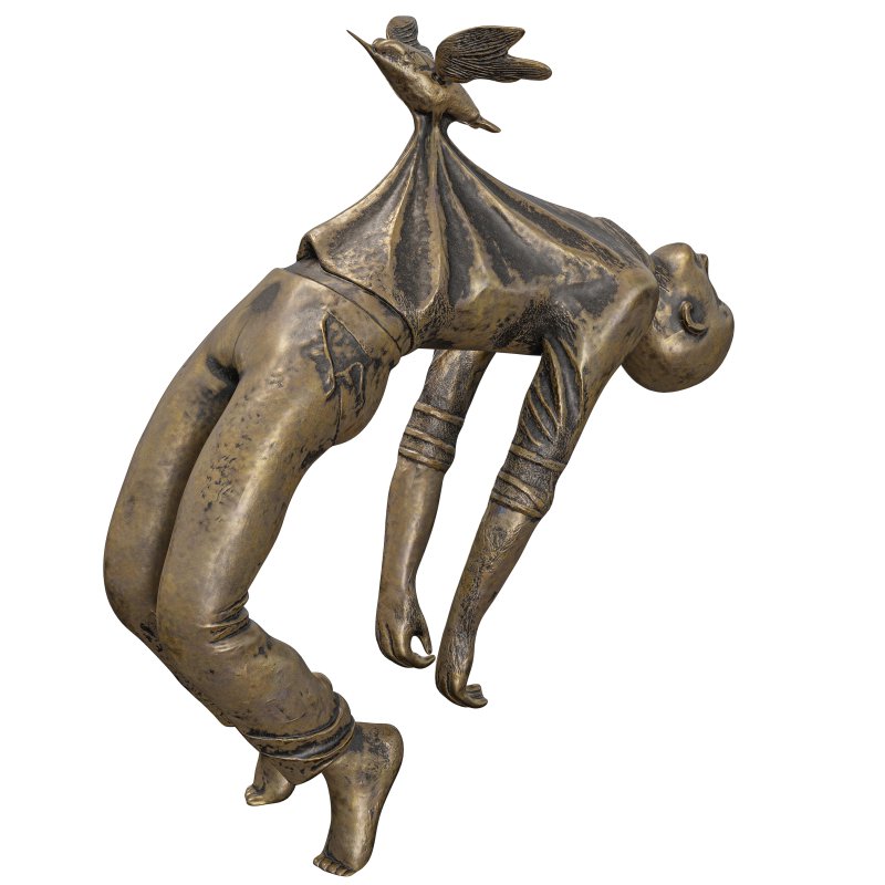Headless Dancing Figure with Bird Sculpture - Image 2