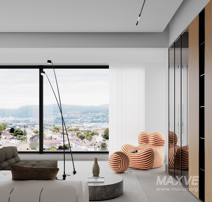 Modern living room and dining room interior scene - Image 3