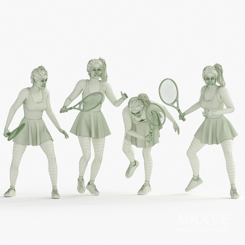 Tenniser Woman 04 poses - Image 1