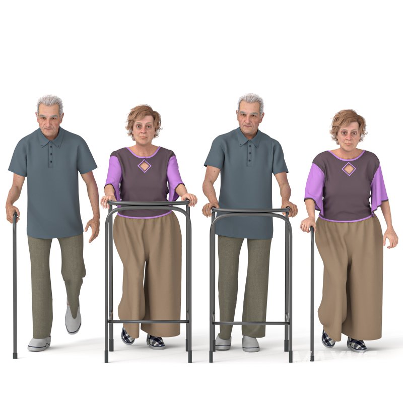 Old Man and Woman in 02 Poses - Image 3