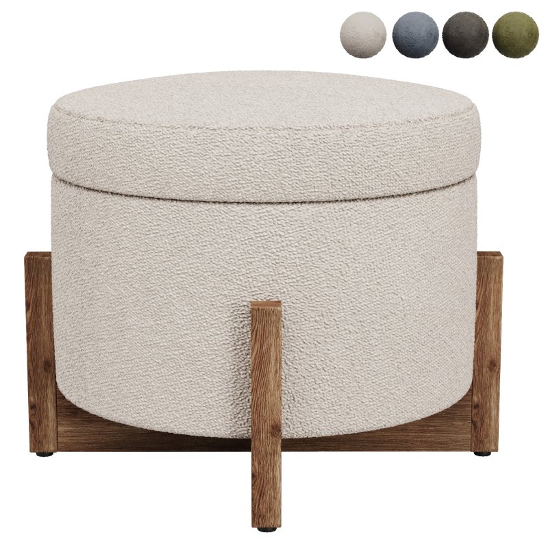 Round Storage Ottoman - Image 1