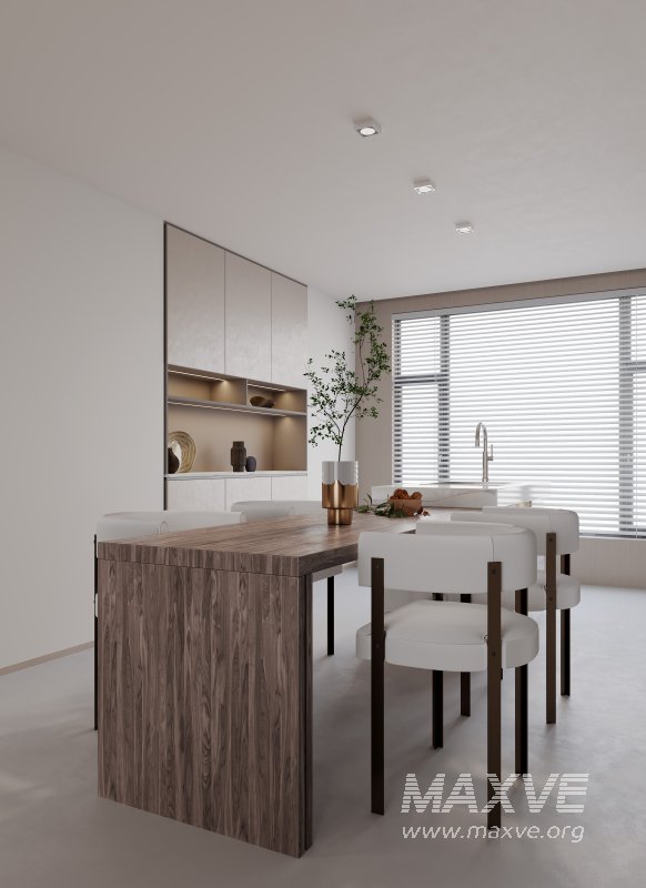 Modern living room and dining room interior scene - Image 4