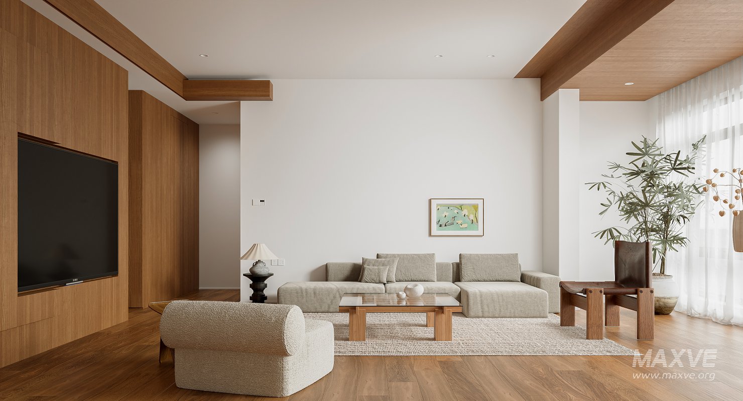 Modern living room and dining room interior scene - Image 2