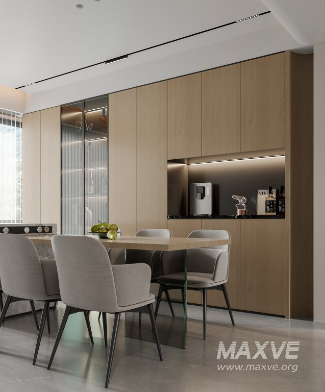 Modern living room and dining room interior scene - Image 1