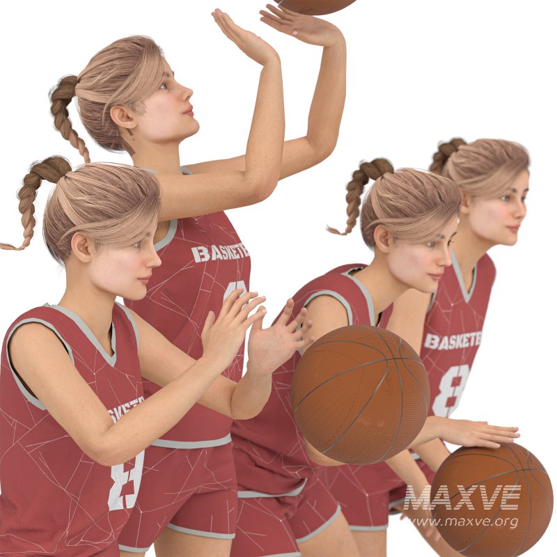 Basketball Woman in 04 poses - Image 4