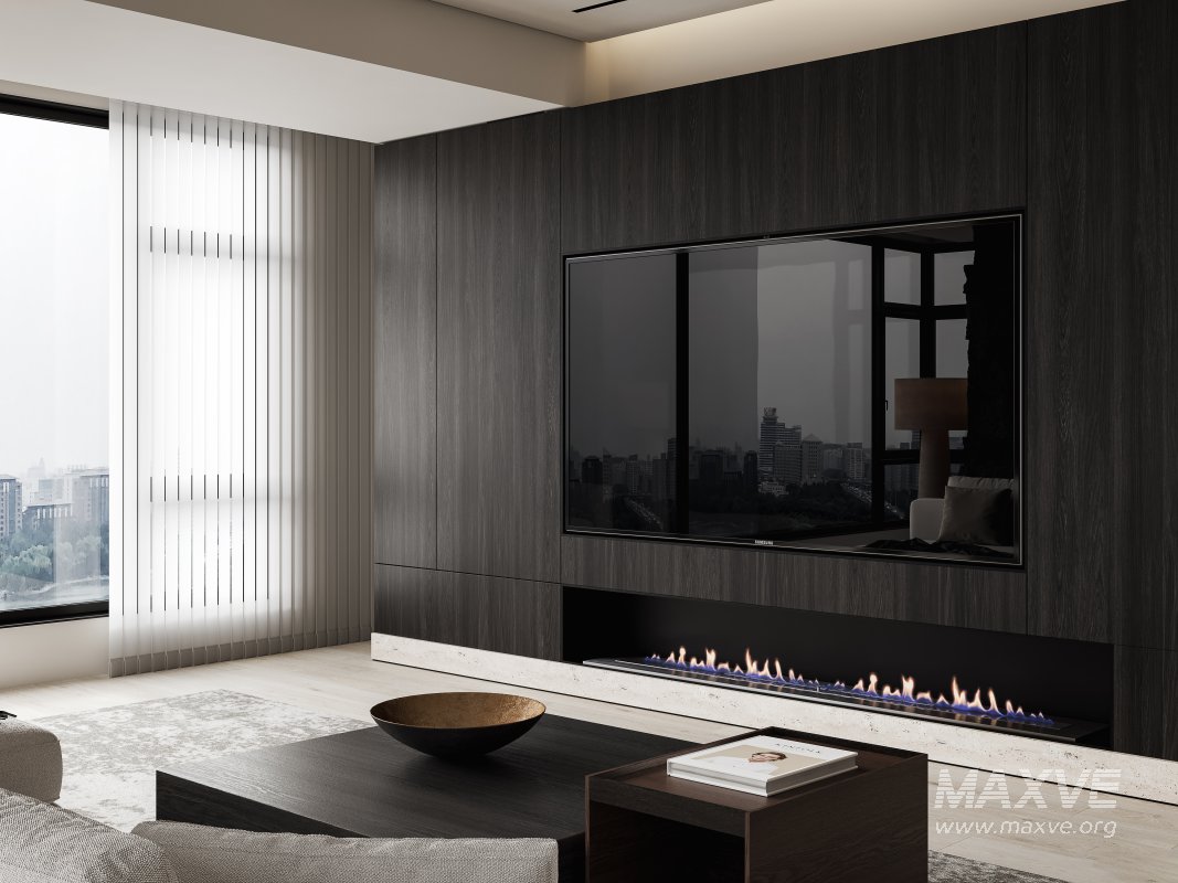 Modern living room and dining room interior scene - Image 9