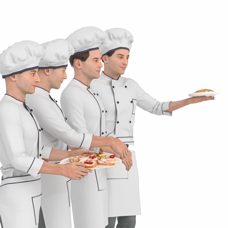 Chef Man in restaurant 04 poses - Image 4