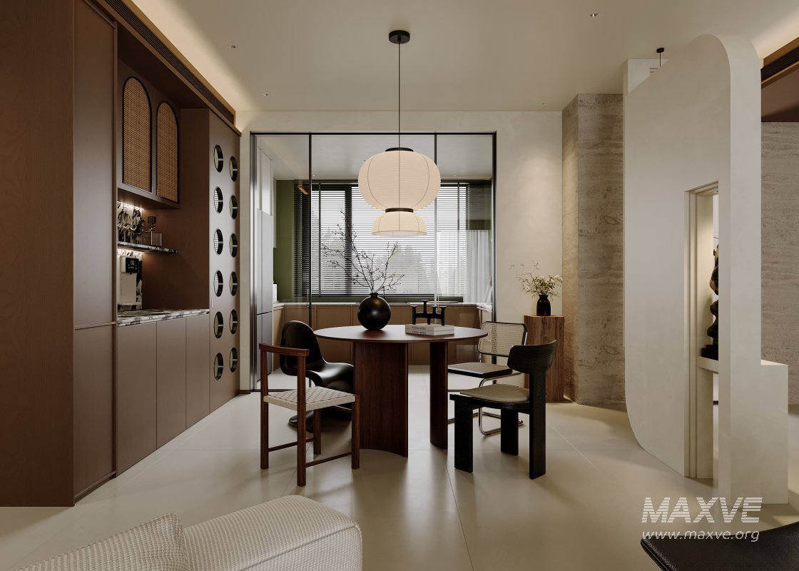 Modern living room and dining room interior scene - Image 1