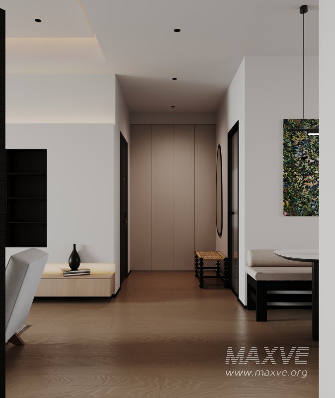 Modern living room and dining room interior scene - Image 8